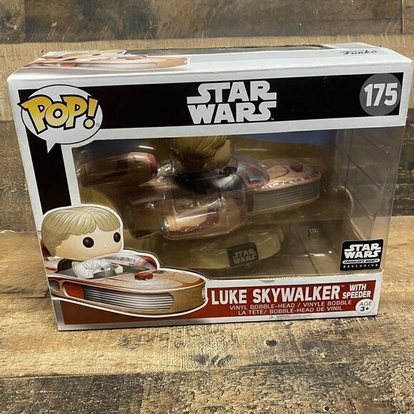 Funko Pop! Star Wars Luke Skywalker with Speeder #175 SMUGGLERS BOUNTY EXCLUSIVE - Picture 1 of 4